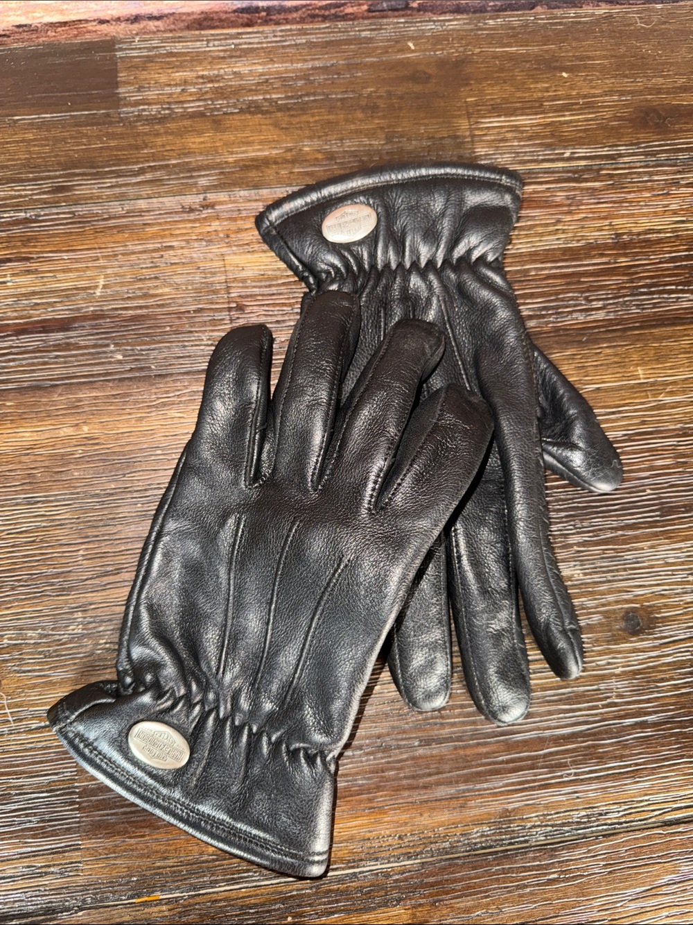Men's Harley Davidson Black Leather Gloves - Medium